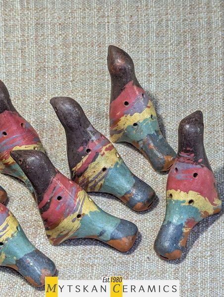 Керамічна свистулька, свищик, свистунець у формі птаха. Свистулька. Арт. 37 свистулька 37 фото