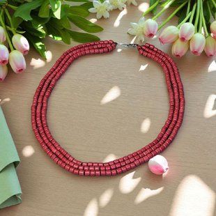Ceramic necklace, women's jewelry made of natural ceramics. Necklace. Art. 134