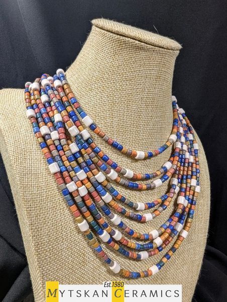 Ceramic necklace, women's jewelry made of natural ceramics. Necklace. Art. 339
