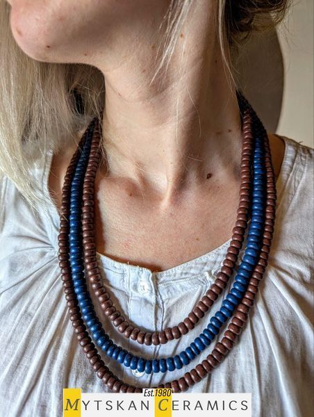 Ceramic necklace, women's jewelry made of natural ceramics. Necklace. Art. 47