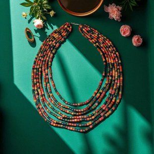 Ceramic necklace, women's jewelry made of natural ceramics. Necklace. Art. 105