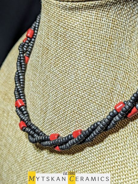 Ceramic necklace, women's jewelry made of natural ceramics. Necklace. Art. 216