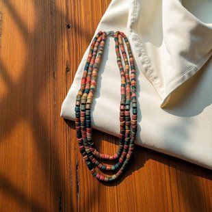 Ceramic necklace, women's jewelry made of natural ceramics. Necklace. Art. 103