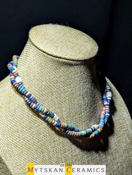 Ceramic necklace, women's jewelry made of natural ceramics. Necklace. Art. 190