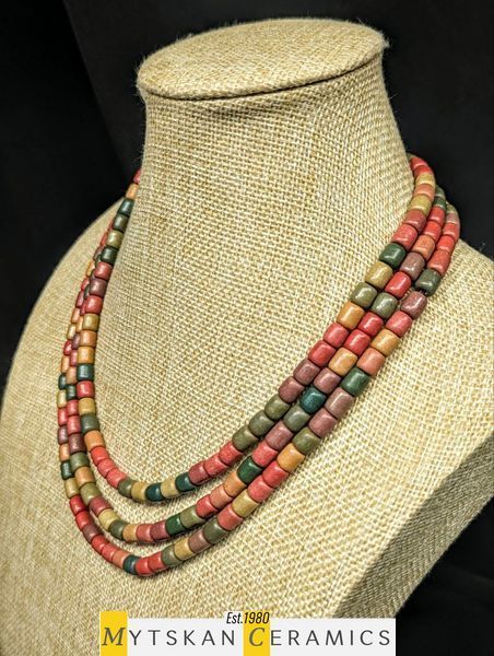 Ceramic necklace, women's jewelry made of natural ceramics. Necklace. Art. 23
