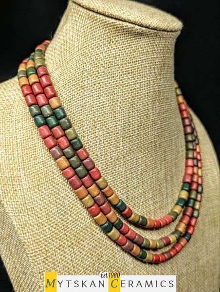 Ceramic necklace, women's jewelry made of natural ceramics. Necklace. Art. 23