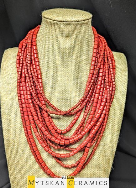 Ceramic necklace, women's jewelry made of natural ceramics. Necklace. Art. 282