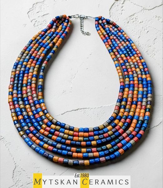 Ceramic necklace, women's jewelry made of natural ceramics. Necklace. Art. 308