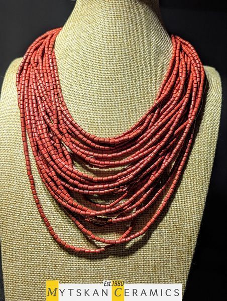 Ceramic necklace, women's jewelry made of natural ceramics. Necklace. Art. 245