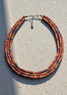 Ceramic necklace, delicate women jewelry. Art.311