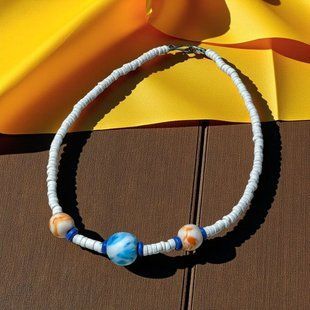 Ceramic necklace, women's jewelry made of natural ceramics. Necklace. Art. 198