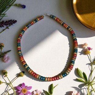 Ceramic necklace, women's jewelry made of natural ceramics. Necklace. Art. 90