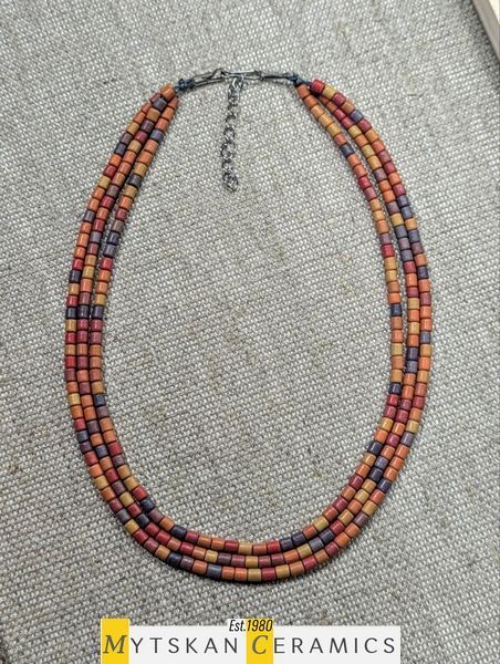 Ceramic necklace, delicate women jewelry. Art.311