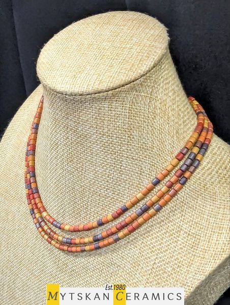 Ceramic necklace, delicate women jewelry. Art.311
