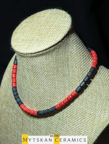 Ceramic necklace, women's jewelry made of natural ceramics. Necklace. Art. 154