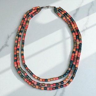 Ceramic necklace, delicate women jewelry. Art.88