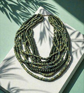 Ceramic necklace, women's jewelry made of natural ceramics. Necklace. Art. 249