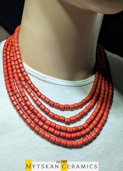 Ceramic necklace, women's jewelry made of natural ceramics. Necklace. Art. 6