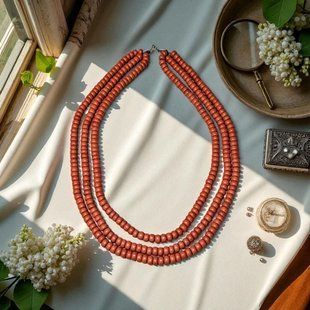 Ceramic necklace, women's jewelry made of natural ceramics. Necklace. Art. 82