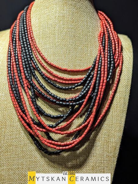 Ceramic necklace, women's jewelry made of natural ceramics. Necklace. Art. 254
