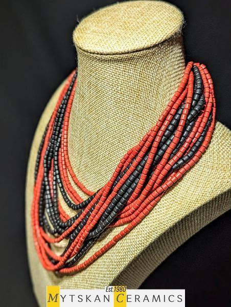 Ceramic necklace, women's jewelry made of natural ceramics. Necklace. Art. 254