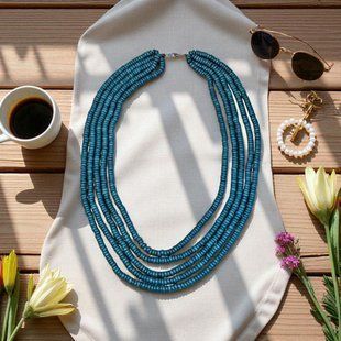 Ceramic necklace, women's jewelry made of natural ceramics. Necklace. Art. 118