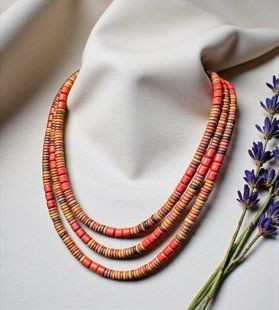 Ceramic necklace, women's jewelry made of natural ceramics. Necklace. Art. 210