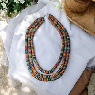 Ceramic necklace, women's jewelry made of natural ceramics. Necklace. Art. 74