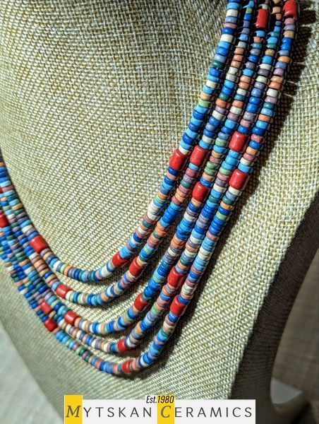 Ceramic necklace, women's jewelry made of natural ceramics. Necklace. Art. 128