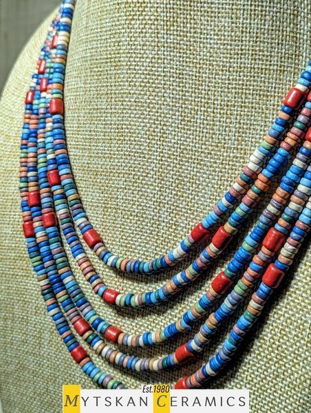 Ceramic necklace, women's jewelry made of natural ceramics. Necklace. Art. 128