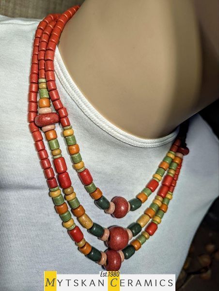 Ceramic necklace, women's jewelry made of natural ceramics. Necklace. Art. 56