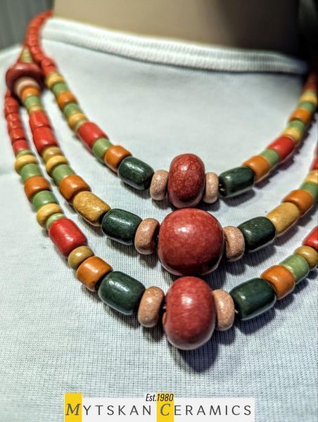 Ceramic necklace, women's jewelry made of natural ceramics. Necklace. Art. 56