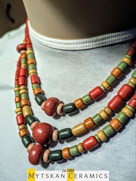Ceramic necklace, women's jewelry made of natural ceramics. Necklace. Art. 56
