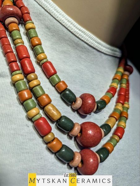 Ceramic necklace, women's jewelry made of natural ceramics. Necklace. Art. 56