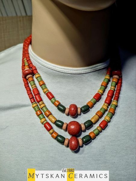 Ceramic necklace, women's jewelry made of natural ceramics. Necklace. Art. 56